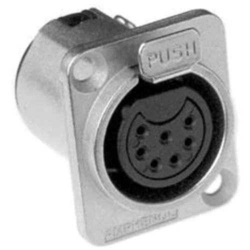 Amphenol AC Z Series 7 Pin XLR Chassis Connector (Tin Plating, Black, Female)
