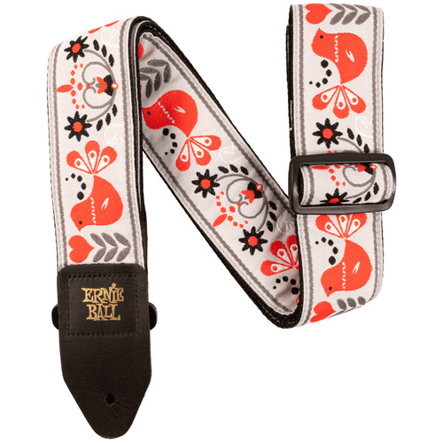 Ernie Ball Jacqaurd Guitar Strap - Red Bird Winter