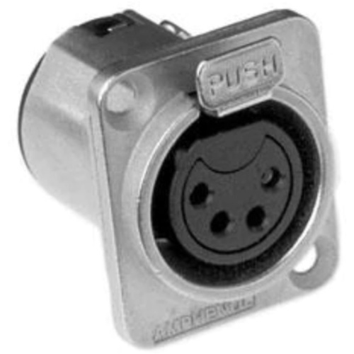 Amphenol AC Series 4 Pin XLR Chassis Connector (Tin Plating, Female, Black)