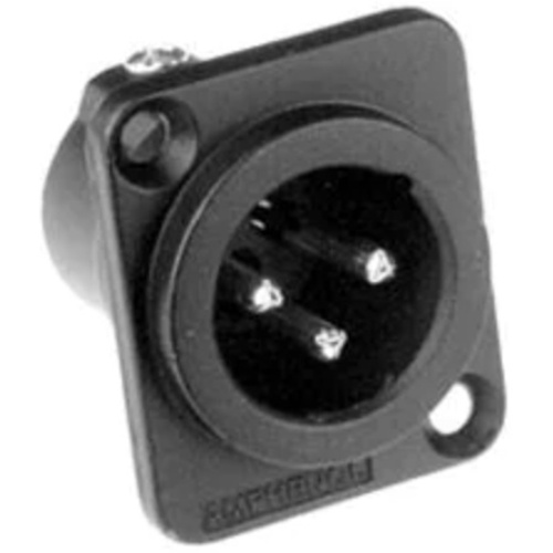 Amphenol AC Series 3 Pin XLR Chassis Connector (Silver Plating, Male, Black)