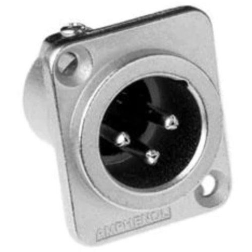 Amphenol AC Z Series 3 Pin XLR Chassis Connector (Silver Plating, Male, Silver)