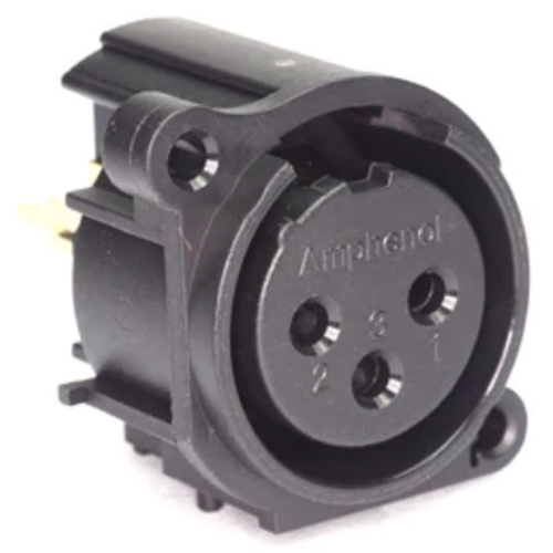 Amphenol PRE Series 3 Pin XLR PCB Connector (Gold Plating, Female, Black)