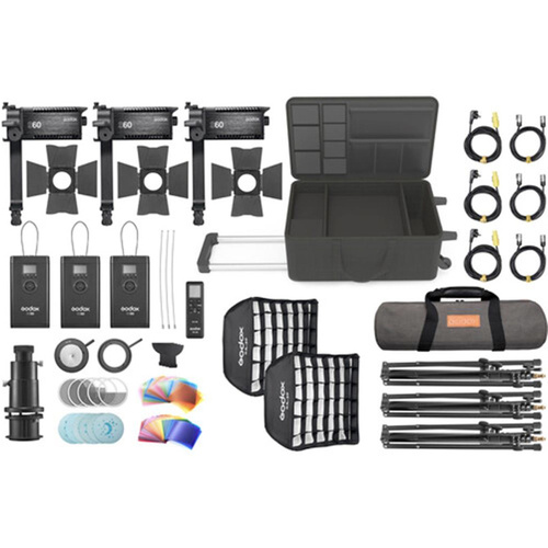 Godox S60 Focusing LED Light -3x Daylight Kit