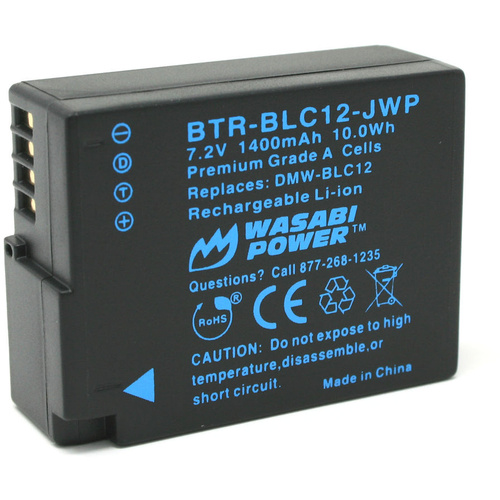 Wasabi Power Battery for Panasonic DMW-BLC12, DMW-BLC12E, DMW-BLC12PP