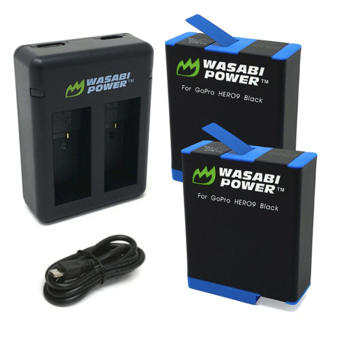 Wasabi Power GoPro Hero 9/10/11/12 Black Battery (2-Pack) and Dual Charger