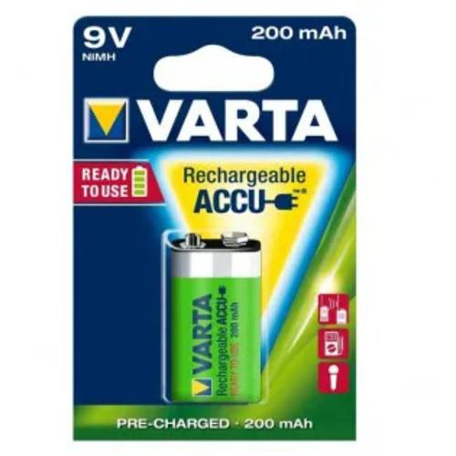Varta Rechargable Ni-MH 200mAh 9V Batteries (1pk)