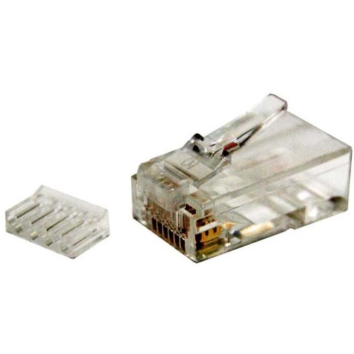 DYNAMIX Cat6 RJ45 Plug 20pc Bag, 8P8C 2 Piece Modular Plug (Rounded Solid) 50 Micron