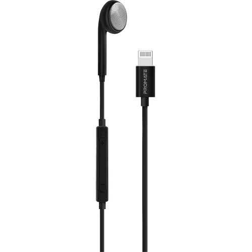 Promate Beat-LT Apple MFI Certified HiFi Earbuds (Lightning, Black)
