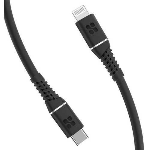 Promate PowerLine MFI Certified USB-C to Lightning Data & Charge Cable (Black, 1.2m)