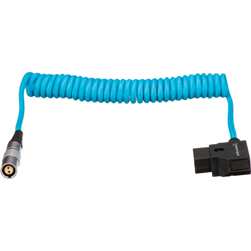 Kondor Blue Coiled D-Tap to Female 2-Pin LEMO-Type Power Cable for RED KOMODO