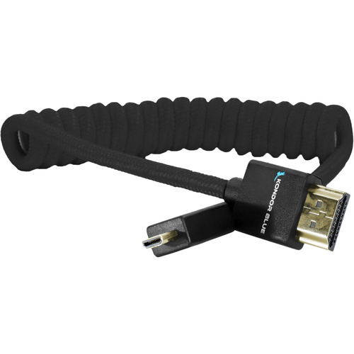 Kondor Blue Coiled Micro-HDMI to HDMI Cable (Black, 30.5 to 61cm)
