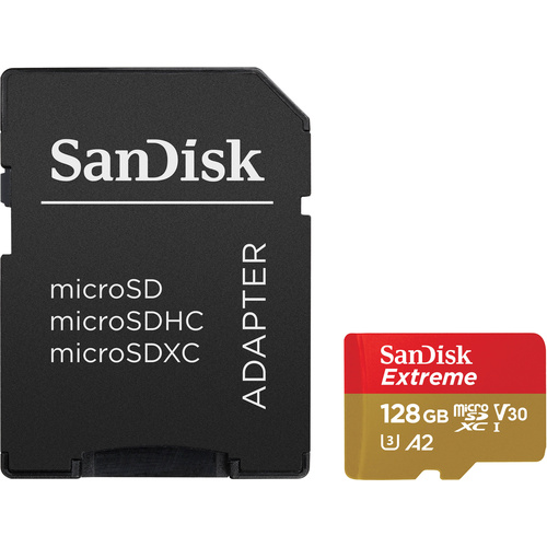 SanDisk 128GB Extreme UHS-I microSDXC Memory Card with SD Adapter