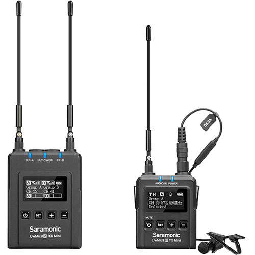 Saramonic UwMic9S Mini KIT1 Compact 1-Person Camera-Mount Wireless Omni Lavalier Microphone System