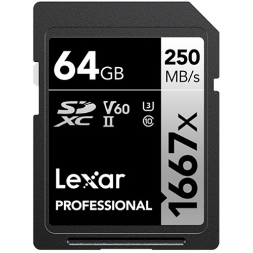 Lexar Professional 64GB 1667x SDXC UHS-II Card SILVER Series