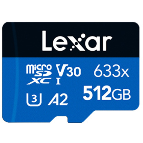 Lexar 512GB High-Performance 633x microSDHC/microSDXC UHS-I Cards BLUE Series