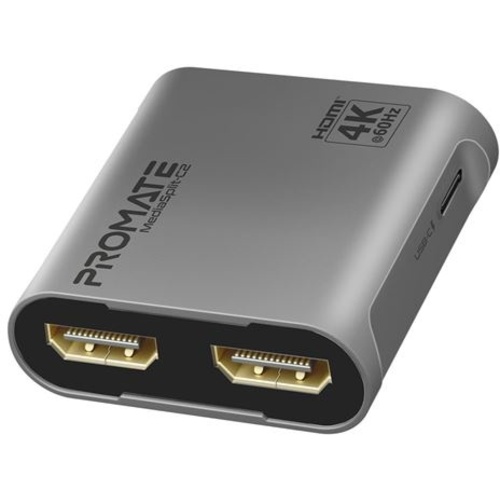 Promate MEDIASPLIT-C2 HDMI Splitter with Dual HDMI Ports