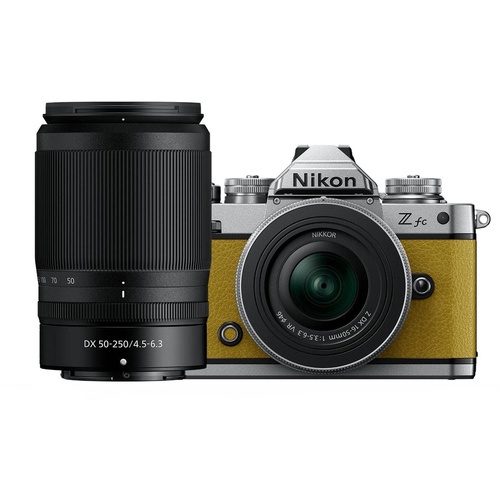 Nikon Z fc Mirrorless Digital Camera with Nikkor Z 16-50mm & 50-250mm Twin Lens Kit (Mustard Yellow)