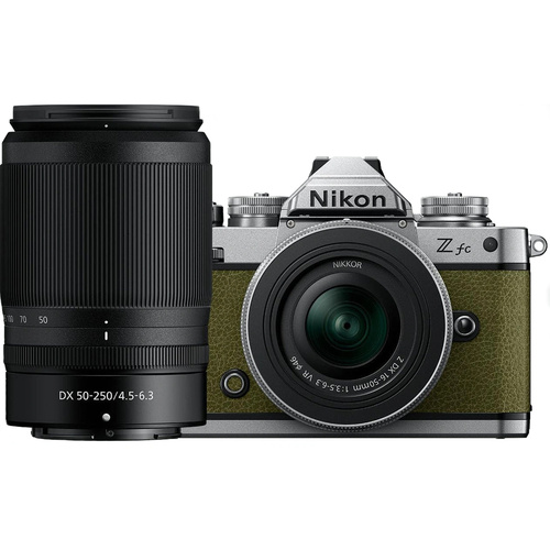 Nikon Z fc Mirrorless Digital Camera with Nikkor Z 16-50mm & 50-250mm Twin Lens Kit (Olive Green)