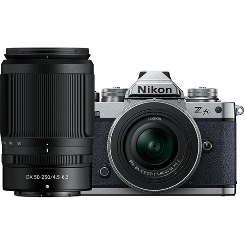 Nikon Z fc Mirrorless Digital Camera with Nikkor Z 16-50mm & 50-250mm Twin Lens Kit (Midnight Grey)