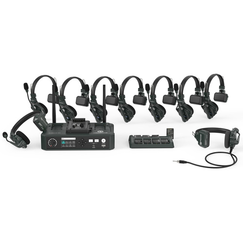 Hollyland Solidcom C1-8S Full-Duplex Wireless DECT Intercom System with 9 Headsets and HUB Base