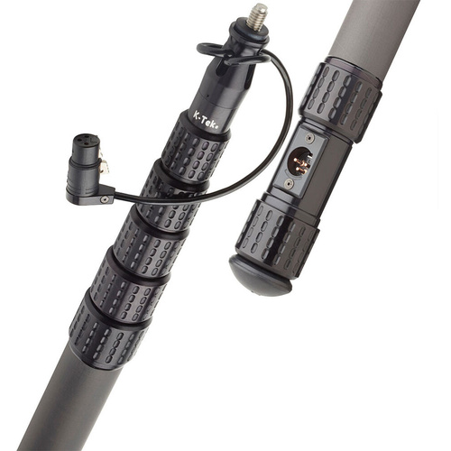 K-Tek KP20TA Mighty Boom 6-Section Graphite Boompole with Coiled Cable & Transmitter Adapter (6.1m)