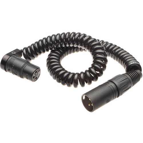 K-Tek XLR Coiled Cable with Neutrik and KPRCF (Mighty Lo Pro Connector) 3m