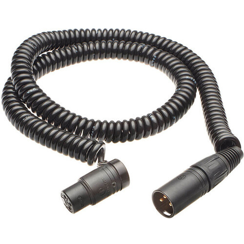 K-Tek XLR Coiled Cable with Neutrik and KPRCF Mighty Lo Pro Connector) 6m