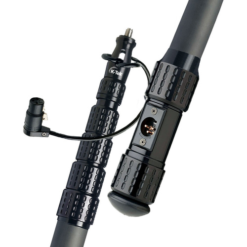 K-Tek KP12TA Mighty Boom 6-Section Graphite Boompole with Coiled Cable & Transmitter Adapter (3.7m)
