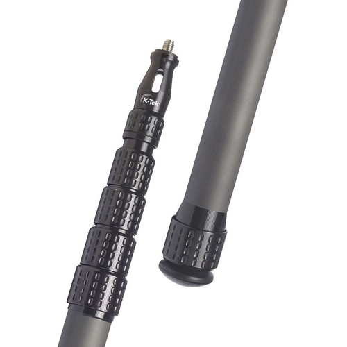 K-Tek KP18VFT Mighty Boom 5-Section Graphite Boompole, Straight Cable & Bottom Module (5.6 m)