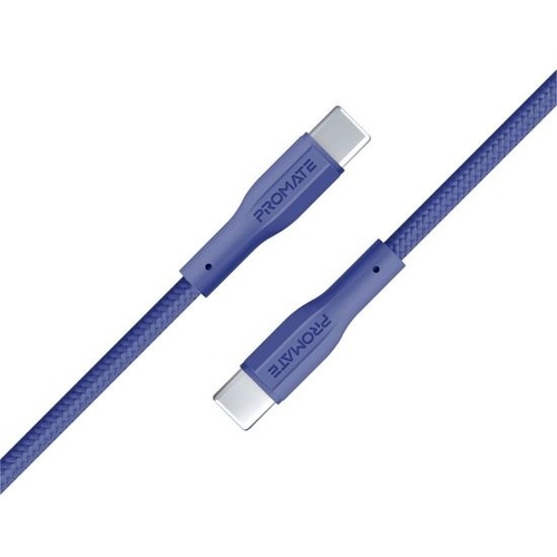 Promate USB-C to USB-C Super Flexible Cable (Blue, 1m)
