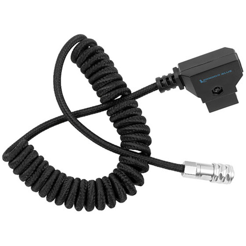 Kondor Blue Coiled D-Tap to BMPCC 6K/4K Power Cable for Blackmagic - Black