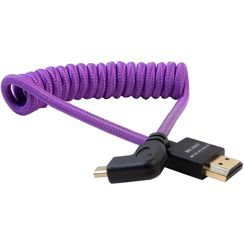 Kondor Blue Gerald Undone Right-Angle Micro-HDMI to HDMI Cable (Limited Purple, 30 to 60cm)