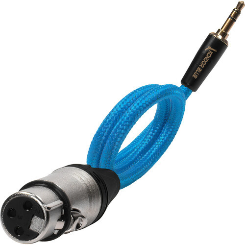 Kondor Blue 16" Female XLR to 3.5mm Male Mini TRS Blue Braided