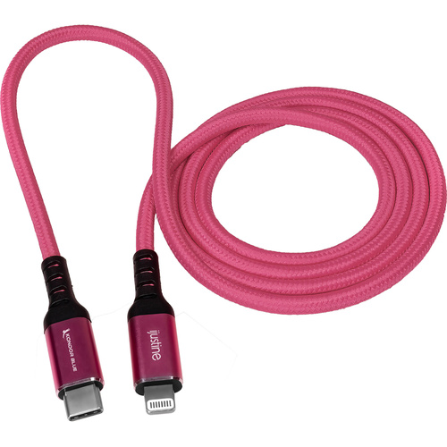 Kondor Blue iJustine Pink Lightning Cable for iPhone Charging & Sync USB-C (1m)