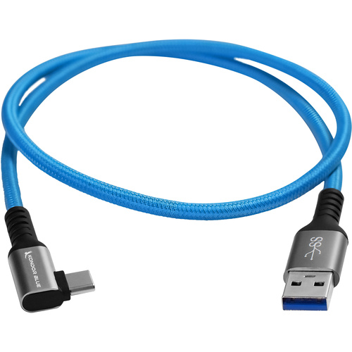 Kondor Blue USB-A to USB-C 3.0 Right Angle Cable (0.6m)