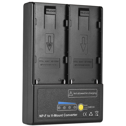 ANDYCINE Dual NP-F to V-Mount Adapter Plate with Power Gauge