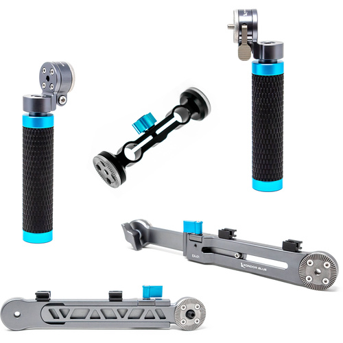 Kondor Blue Rosette Arms, Grips, and 15mm Rod Block Bundle (Space Grey)