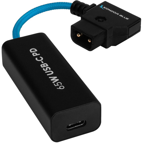 Kondor Blue D-Tap to Female USB-C PD 2-Way Battery Charging Power Cable (15cm)