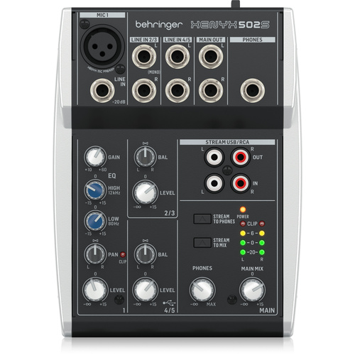 Behringer XENYX 502S 5-Input Mixer with USB Streaming Interface