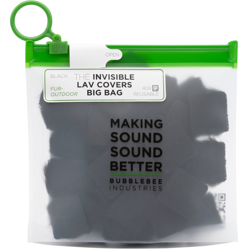 Bubblebee Industries Invisible Lav Covers Fur Outdoor Big Bag (40-Pack, Black)