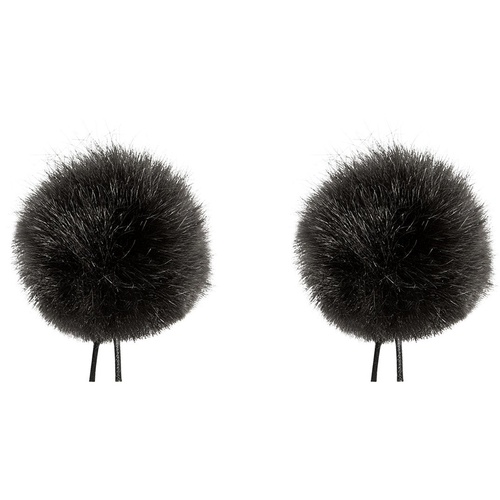 Bubblebee Industries Twin Windbubbles Imitation-Fur Windscreen Set for Lav Mics 3 to 4mm (Black)