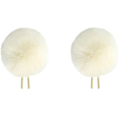 Bubblebee Industries Twin Windbubbles Imitation-Fur Windscreen Set for Lav Mics 3 to 4mm (Off-White)