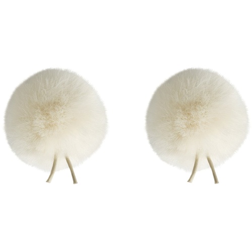 Bubblebee Industries Windbubbles Imitation-Fur Windscreen Set for Lav Mics 5 to 8mm (Off-White)