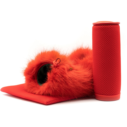 Bubblebee Industries Spacer Bubble Windshield & Fur System for Shotgun Mics (Red, Medium)