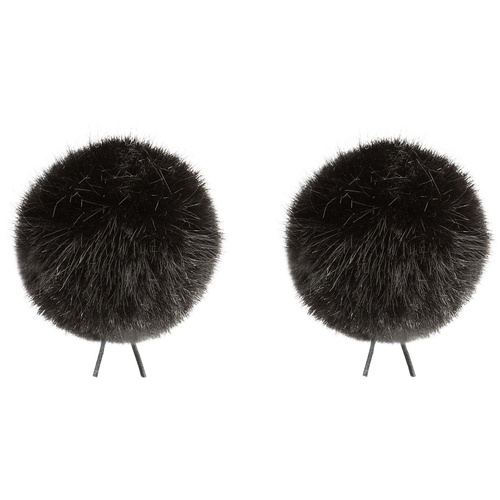 Bubblebee Industries Twin Windbubbles Imitation-Fur Windscreen Set for Lav Mics 5 to 9mm (Black)