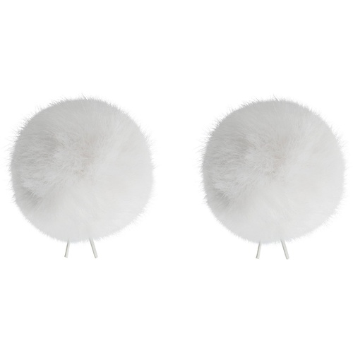Bubblebee Industries Twin Windbubbles Imitation-Fur Windscreen Set for Lav Mics 5 to 9mm (White)