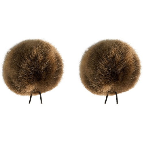 Bubblebee Industries Twin Windbubbles Imitation-Fur Windscreen Set for Lav Mics 8 to 13mm (Brown)