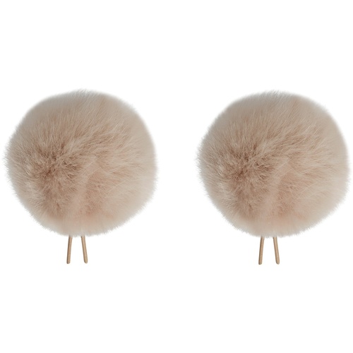 Bubblebee Industries Twin Windbubbles Imitation-Fur Windscreen Set for Lav Mics 8 to 13mm (Beige)