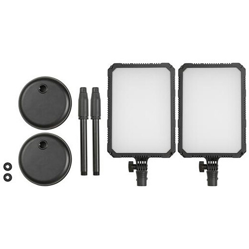 Nanlite Compac 24B Adjustable Bi-Color Soft LED Panel 2-Light Desktop Kit