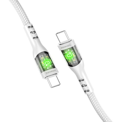 Promate TransLine-CC 60W USB-C Cable (1.2m, White)